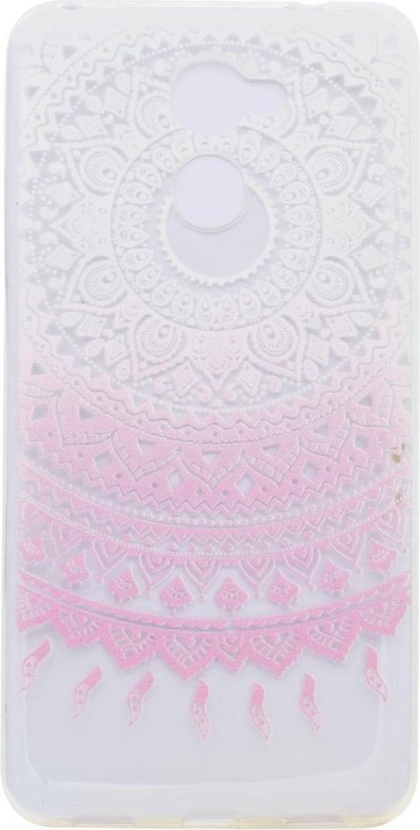 Shop4 - Huawei Y7 Prime Hoesje - Zachte Back Case Mandala Wit