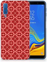 Geschikt voor Samsung Galaxy A7 (2018) TPU Siliconen Hoesje Batik Red