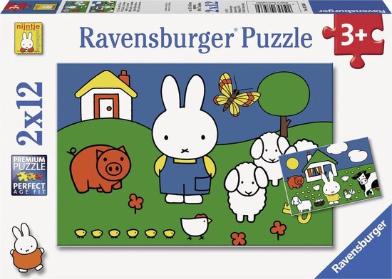 bol.com | Ravensburger nijntje bij de dieren- Twee puzzels van 12