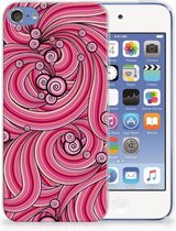 Geschikt voor iPod Touch 5 | 6 Uniek TPU Hoesje Swirl Pink