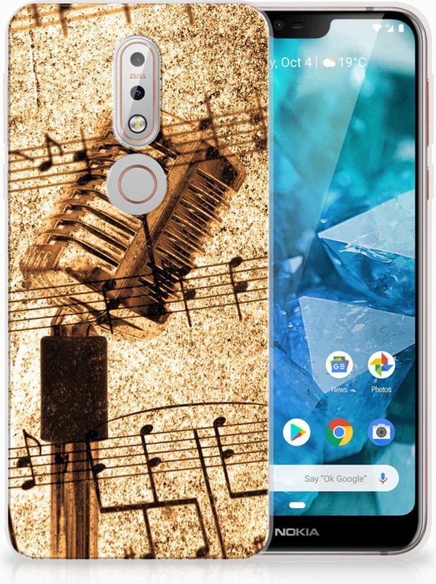 Nokia 7.1 Siliconen Hoesje met foto Bladmuziek