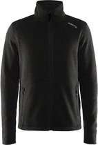 Craft Noble Zip Jacket Heavy Knit Fleece Men Zwart maat L