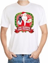 Foute kerst shirt wit - can I borrow some presents - voor heren S