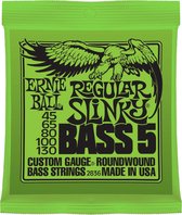 Ernie Ball Regular Slinky 2836 - Bass 5 Regular Slinky 045 - 130 bas snarenset