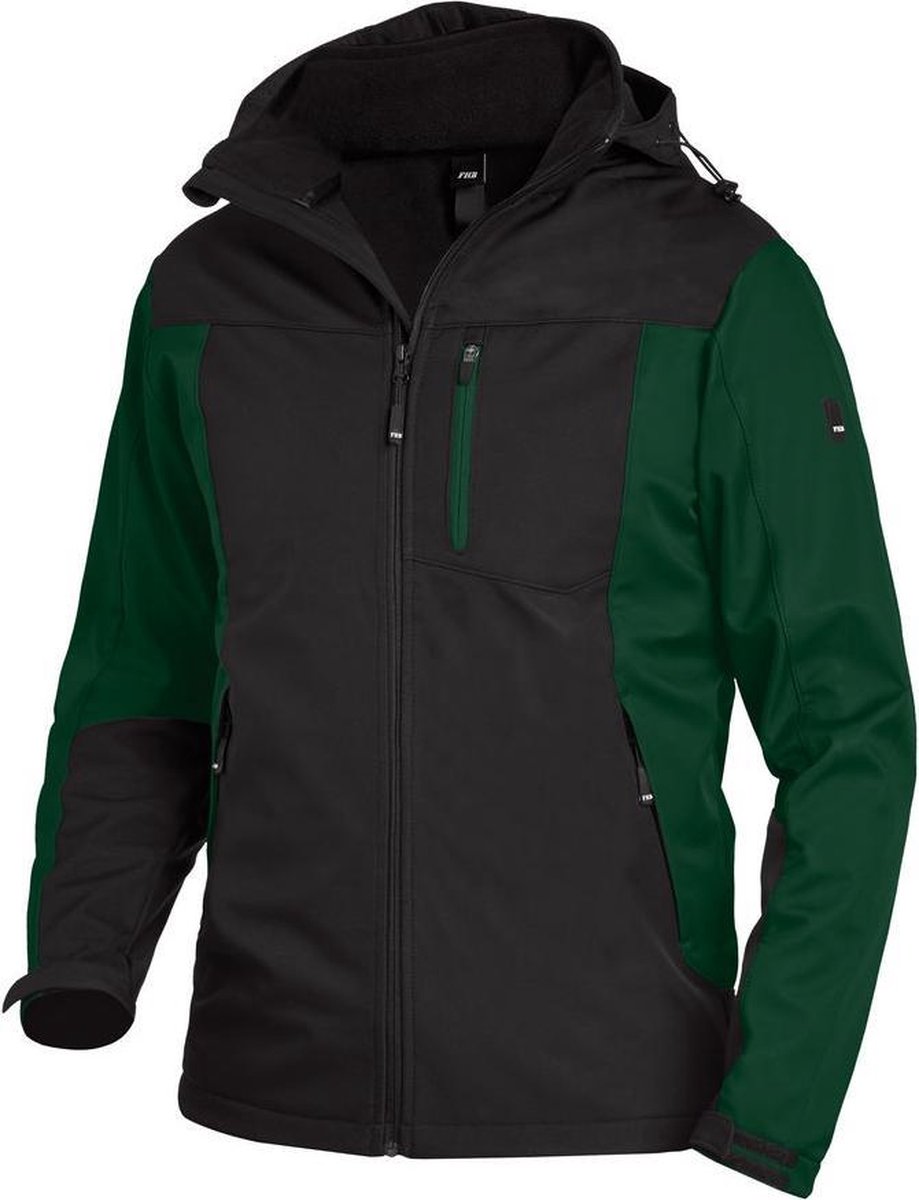 FHB JANNIK Softshelljack 79105 - Groen-Zwart - M