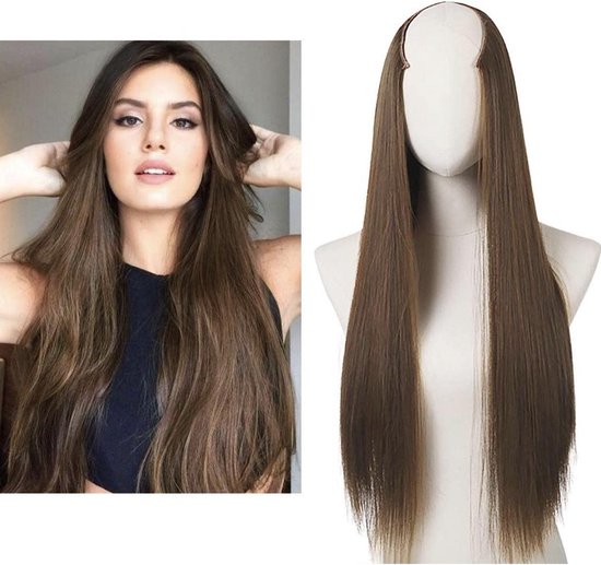 Clip in hair extensions straight inch - light brown | bol.com