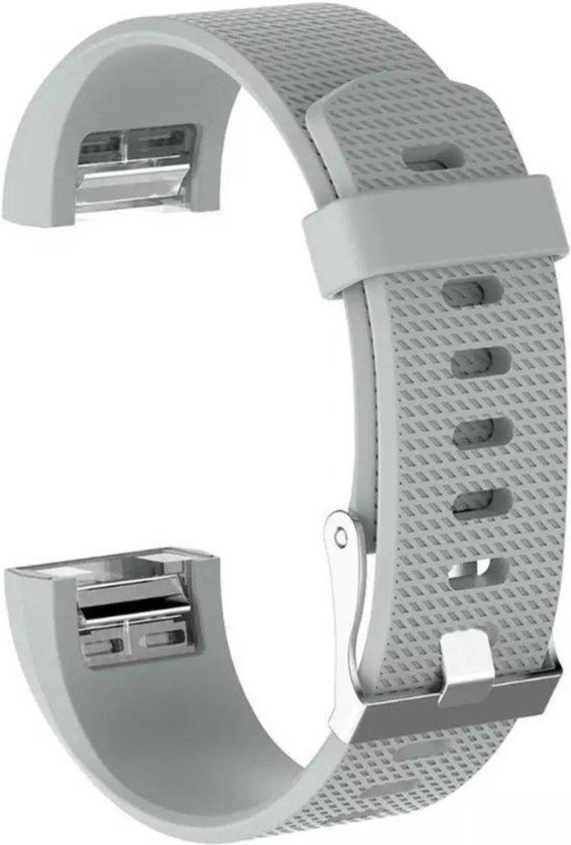 KELERINO. Siliconen polsbandje voor Fitbit Charge 2 Licht Grijs - Small