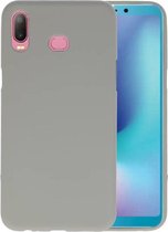 Hoesje Geschikt voor de Samsung Galaxy A6s - Backcover Color Telefoonhoesje - Grijs