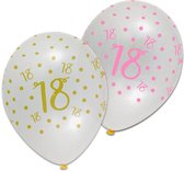 Ballonnen pink chic '18' (Ã˜30cm, 6st)