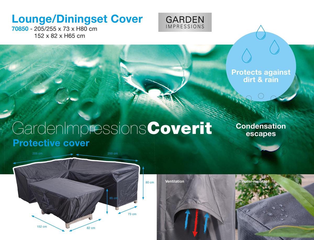 Garden Impressions - Coverit - lounge / dining hoes - 205/255x73xH80 &  152x82xH65 | bol.com
