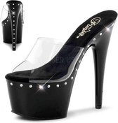 Pleaser Muiltjes -35 Shoes- ADORE-701LS Paaldans schoenen Zwart/Transparant