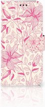 Geschikt voor Samsung Galaxy A5 2017 Bookcase Hoesje Pink Flowers