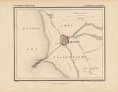 Historische kaart, plattegrond van gemeente Blokzijl in Overijssel uit 1867 door Kuyper van Kaartcadeau.com