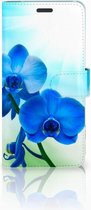 Geschikt voor Samsung Galaxy S8 Plus Boekhoesje Design Orchidee Blauw