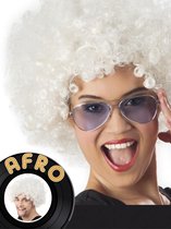 12 stuks: Pruik Afro - wit