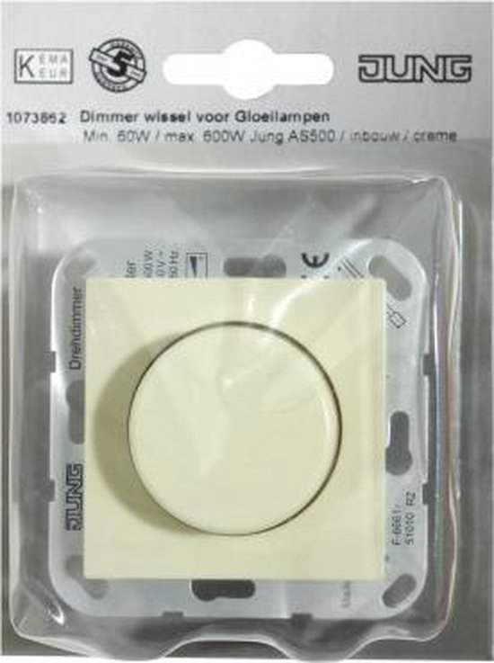 JUNG dimmer 60600 W inbouw wissel CREME