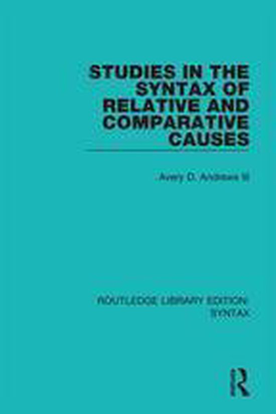Routledge Library Editions: Syntax - Studies in the Syntax o ... - cover