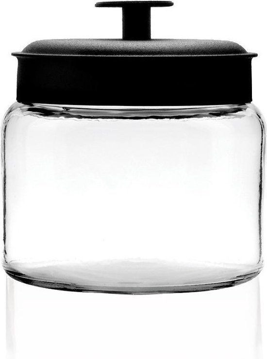 Glazen voorraadpot Montana zwart, 1,5 L | bol.com