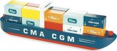 Vilac groot houten containerschip CMA CGM - handgemaakt. - Multi