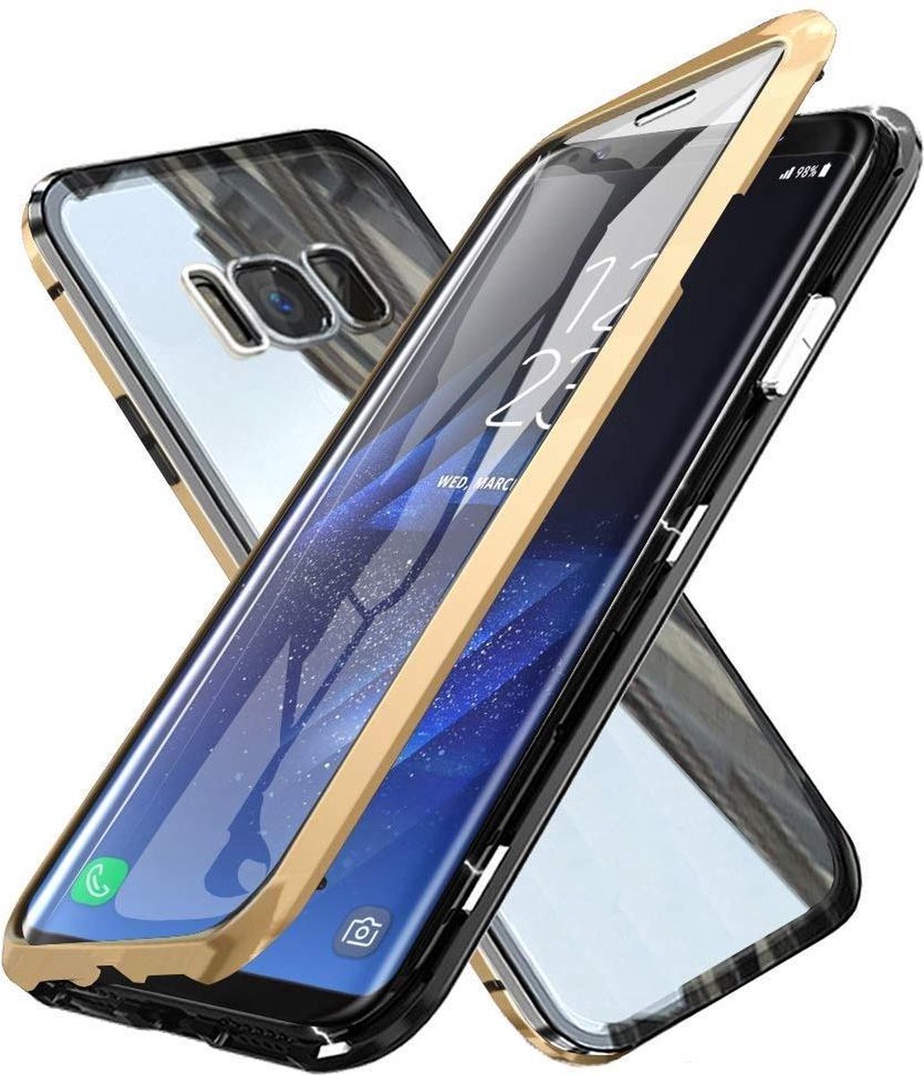 Étui magnétique avec verre trempé avant-arrière pour le Samsung Galaxy S9  Plus - Or | bol.com