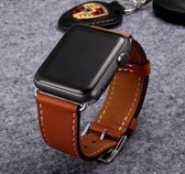 PU Lederen Band Geschikt Voor Apple Watch Series 1/2/3/4 38 MM /40 MM - Geschikt Voor iWatch Armband Polsband Strap - Bruin