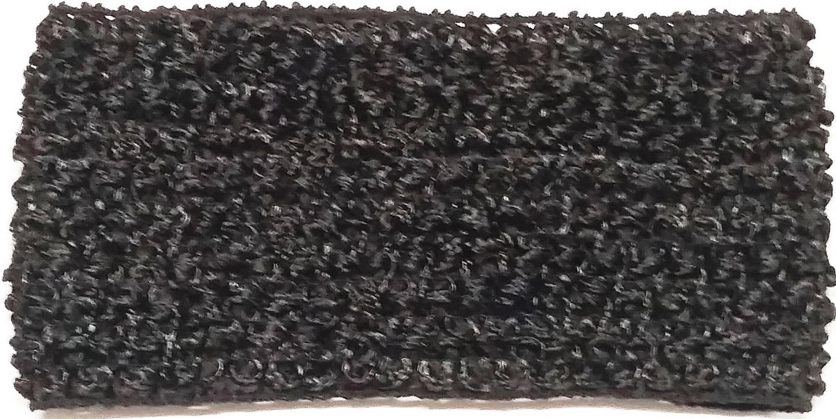 Rojafit Elastische Haarband "Brocante" Gehaakt - 7 cm. Breed - Zwart
