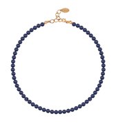 ARLIZI 1191 Parelketting - Dames - 925 Zilver Roséverguld - 42 cm - 6 mm - Blauw