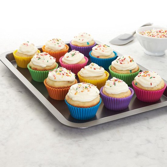 Siliconen Cupcake Vormpjes - 12 stuks - Muffin Vormpjes -  Multicolor