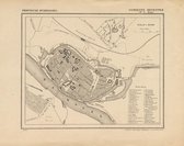 Historische kaart, plattegrond van gemeente Deventer-stad in Overijssel uit 1867 door Kuyper van Kaartcadeau.com