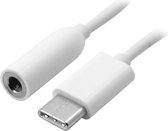 USB-C naar 3,5mm Jack aux audio female adapter kabel | Wit -8 cm (headset adapter)