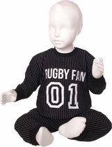 Fun2Wear Rugby Fan Pyjama Zwart maat 62