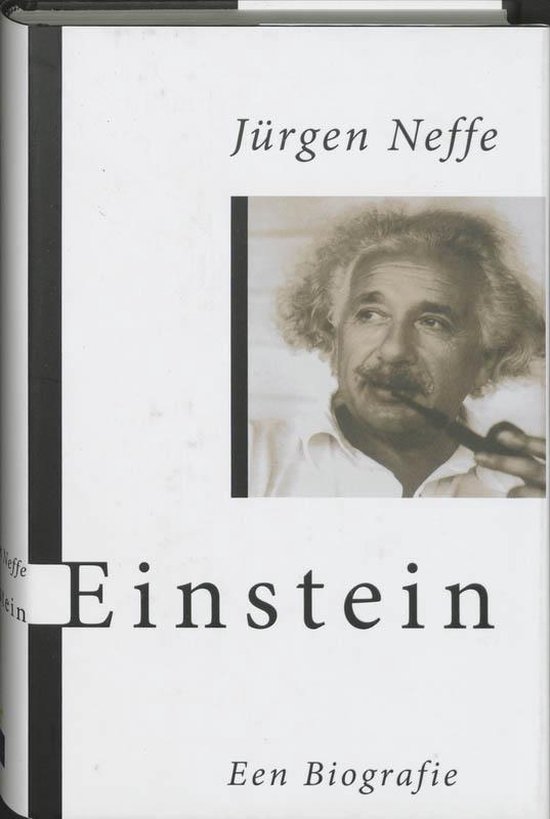 Boek 'Einstein' van Jürgen Neffe met een foto van Einstein met een pijp.