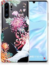 Huawei P30 Pro Uniek TPU Hoesje Bird Flowers