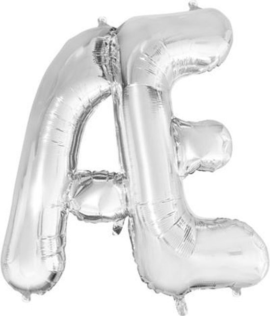 Folie ballon zilver 86 cm het Æ teken