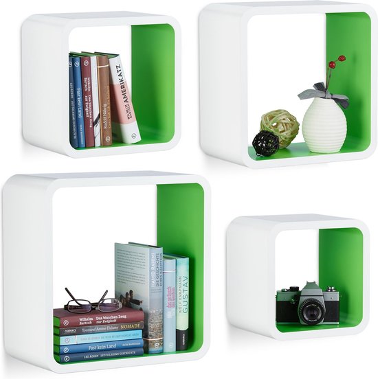 Wandkubus Duraline Triple 3 stuks - zwart - 30x30x12 cm | Leen Bakker