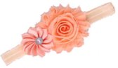Haarband Baby - Dubbele Bloem - Zalm Roze