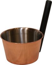 Saunia - Sauna emmer - outside Copper plated - Black wood handle - 4 L
