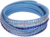 Fako Bijoux® - Wikkelarmband - Smal - Lichtblauw