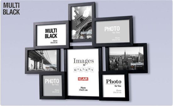 Ensemble de cadres photo 10x10, 10x15, 15x21 cm, noir, 11 pièces, cadre de  décoration pour la