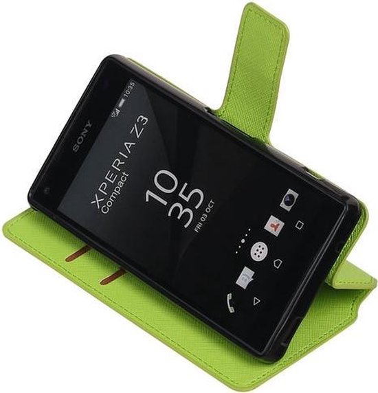 Adviseren Wreed Kneden BestCases.nl Groen Sony Xperia Z3 Compact TPU wallet case booktype hoesje  HM Book | bol.com