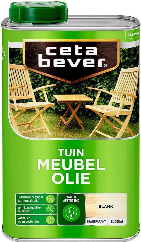 CetaBever Tuin Meubel Houtolie - Zijdemat - Blank - 1 liter
