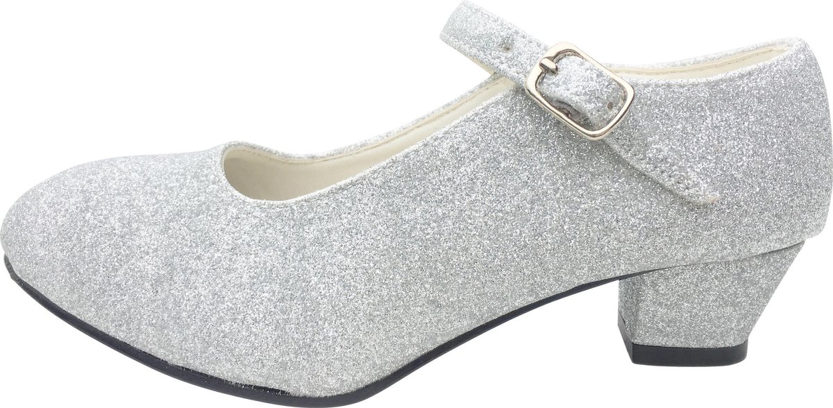 Spaanse Prinsessen schoenen zilver glitter maat 36 (binnenmaat 23 cm) bij  jurk | bol.com
