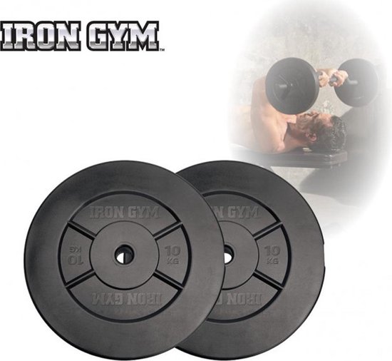 Iron Gym Halterschijven 2 x 10 kg Ø 25 mm - Haltergewichten - Plate Set -  Barbell... | bol.com