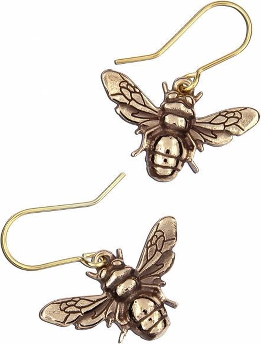 Bijen bronzen oorbellen (BZE116)
