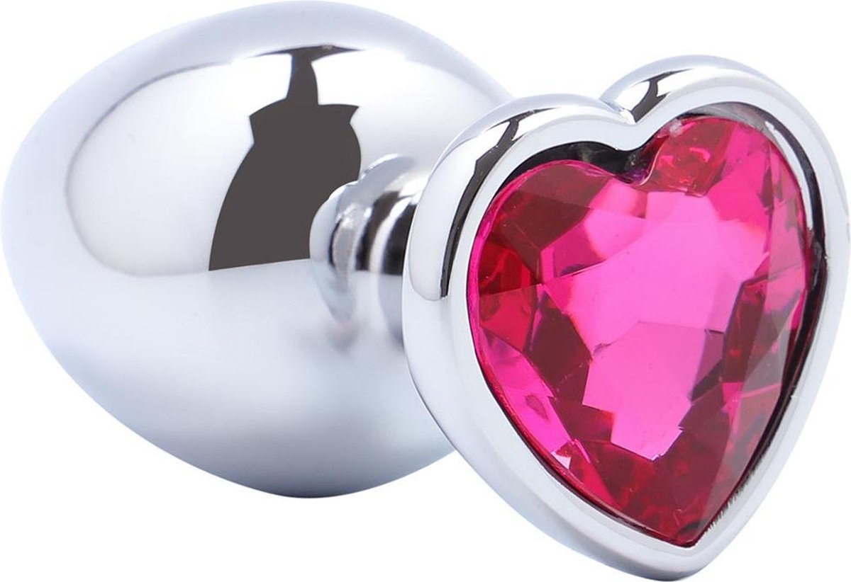Banoch - Buttplug Coeur Rose Small - Metaal - Hart - Diamant Steen Roze