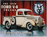 Metalen wandplaat Ford V-8 32 x 41 cm