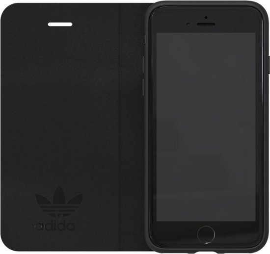 adidas Booklet Case kunstleer logo hoesje voor iPhone 6 6s 7 8 en SE 2020  SE 2022 - zwart | bol.com