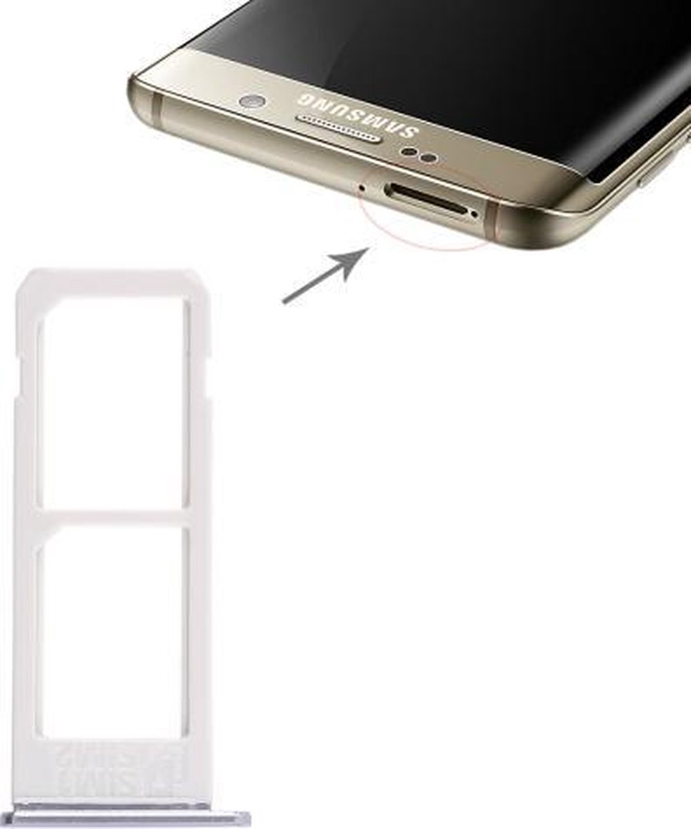 Het pad Burger zijn Dual Sim Simkaarthouder / Simtray voor Samsung Galaxy S6 Edge PLUS (+)  Grijs / Grey | bol.com