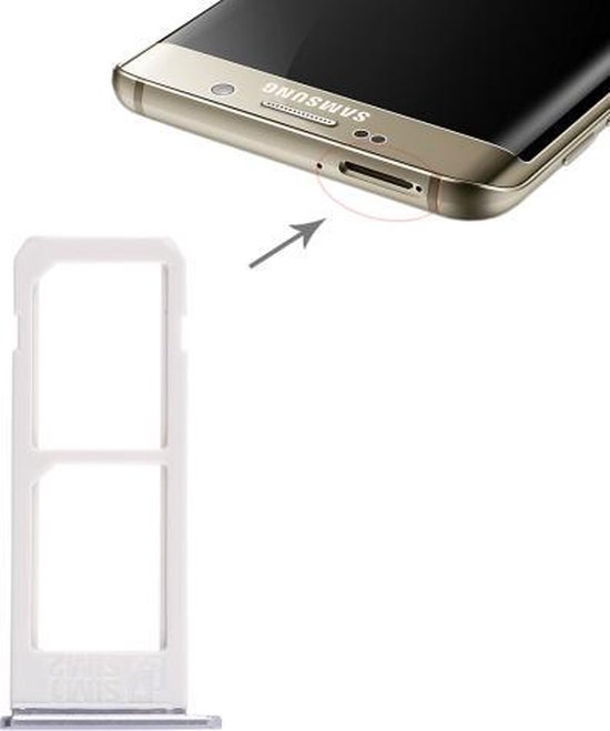 Support de carte SIM Dual Sim / Simtray pour Samsung Galaxy S6 Edge PLUS  (+) Grijs / Gris | bol
