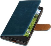 BestCases.nl Blauw Pull-Up PU booktype wallet cover hoesje voor Sony Xperia XZ